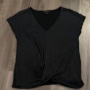 Banana republic washed black twist front tee S